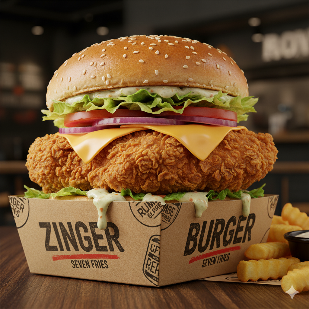 zinger burger 7 Zinger Burger